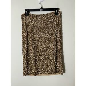 Vince Gold Sequin Pencil Skirt Sz 8